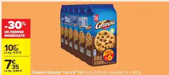 Carrefour Cookies Granola Lot x 6 LU offre