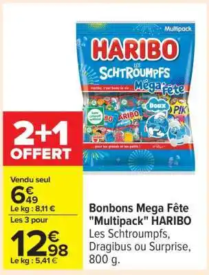 Carrefour Bonbons Mega Fête Multipack HARIBO offre