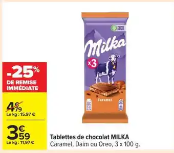 Carrefour Tablettes de chocolat 'Milka' offre