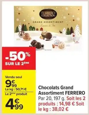 Carrefour Chocolats Grand Assortiment FERRERO offre
