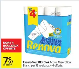 Carrefour ESSUIE TOUT RENOVA ACTIVE ABSORPTION offre
