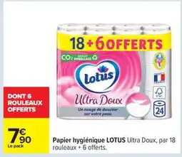 Carrefour Papier hygiénique LOTUS Ultra Doux offre