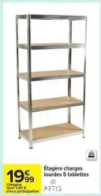 Carrefour Étagère charges lourdes 5 tablettes offre