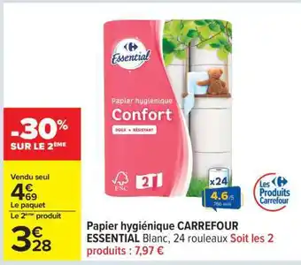 Carrefour Papier hygiénique CARREFOUR ESSENTIAL offre