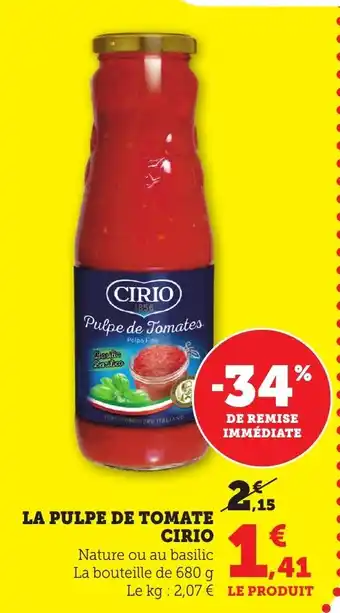 Bi1 La pulpe de tomate cirio offre