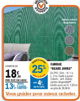 E.Leclerc Brico Canisse beaux jours offre