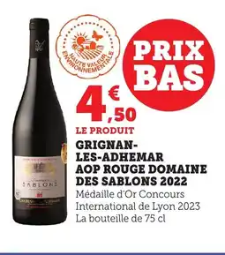 Bi1 Grignan- les-adhemar aop rouge domai des sablons 2022 offre