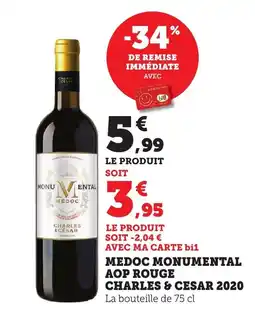 Bi1 Medoc monumental aop rouge charles & cesar 2020 offre