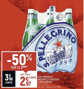 Petit Casino S.pellegrino eau minérale naturelle gazeuse offre