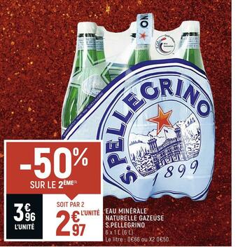 Spar S.pellegrino eau minérale naturelle gazeuse offre