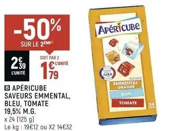 Apéricube apéricube saveurs emmental, bleu, tomate 19,5% m.g.