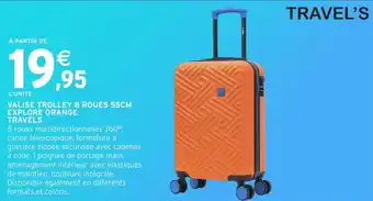 Intermarché Hyper Valise trolley 8 roues explore orange travels offre