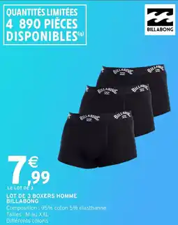 Intermarché Hyper Lot de 3 boxers homme billabong offre