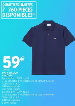 Intermarché Hyper Polo homme lacoste offre