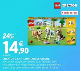 Intermarché Hyper Creator 3 en 1 adorables chiens offre