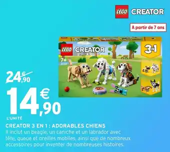 Intermarché Hyper Creator 3 en 1 adorables chiens offre