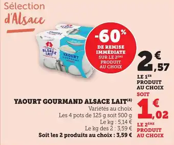 Bi1 Yaourt gourmand alsace lait offre