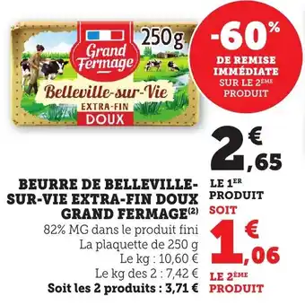 Bi1 Beurre de belleville-sur-vie extra-fin doux grand fermage offre