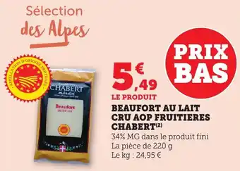 Bi1 Beaufort au lait cru aop fruitieres chabert offre