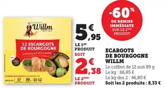 Bi1 Ecargots de bourgogne willm offre