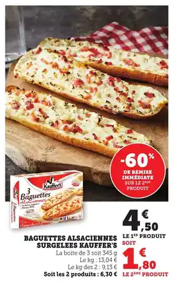 Bi1 Baguettes alsaciennes surgelees kauffer's offre