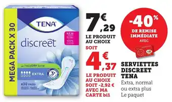Bi1 Serviettes discreet tena offre