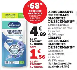 Bi1 Adoucissants en feuilles magiques dr beckmann offre