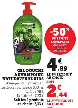 Bi1 Gel douche & shampoing naturaverde kids offre