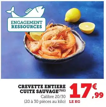 Bi1 Crevette entiere cuite sauvage offre