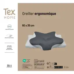 Carrefour Market TEX HOME Oreiller ergonomique offre