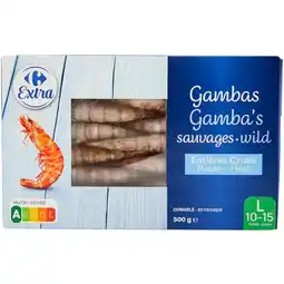 Carrefour CARREFOUR EXTRA Gambas sauvages entières crues congelées offre
