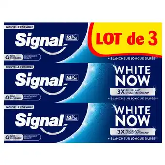 Carrefour SIGNAL Dentifrice White Now Lot de 3 offre