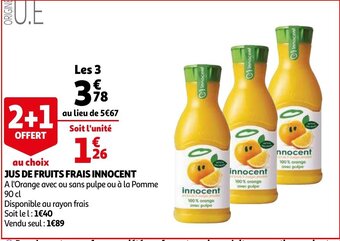 Auchan Jus de fruits frais innocent offre