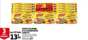 Auchan Sauce italienne à la viande rôtie zapetti offre