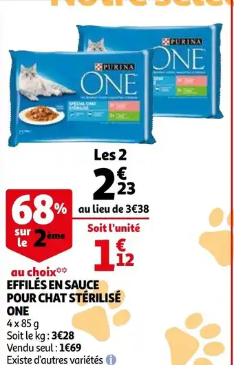 Auchan Effilés en sauce pour chat stérilisé one offre
