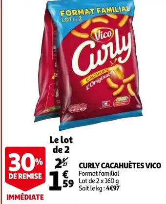 Auchan Curly cacahuètes vico offre