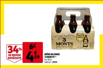 Auchan Biére blonde 3 monts offre