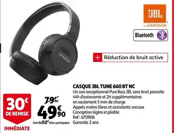 Auchan Casque JBL tune 660 BT NC offre
