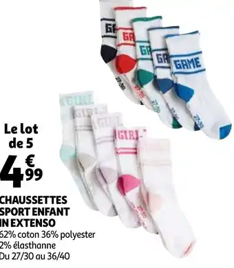 Auchan Chaussettes sport enfant in extenso offre
