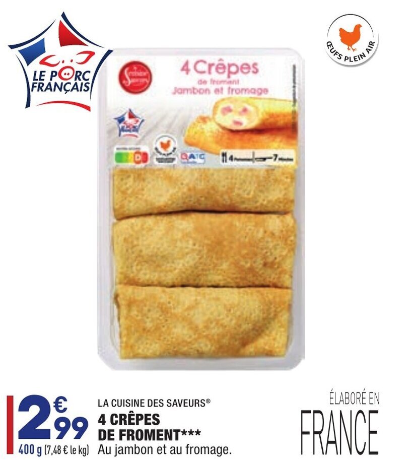 Promo 4 Crêpes de froment chez ALDI