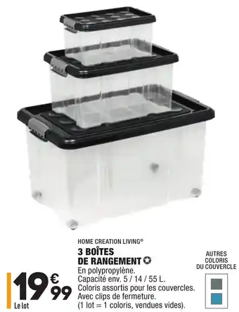 ALDI 3 boîtes de rangement offre