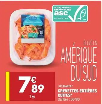 ALDI Crevettes entières cuites offre