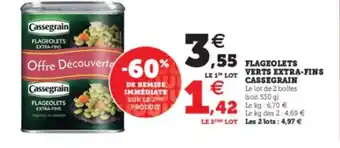 Super U Flageolets vert extra-fins Cassegrain offre