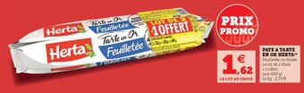 Super U Pate a tarte en or Herta offre