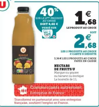 Super U Nectars de Fruits U offre