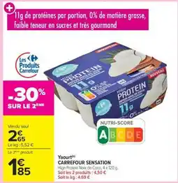 Carrefour Yaourt CARREFOUR SENSATION offre