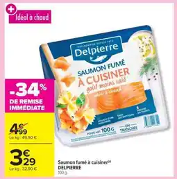Carrefour Market Saumon fumé à cuisiner DELPIERRE offre