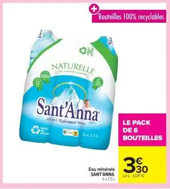 Carrefour Market Eau minérale SANT'ANNA offre