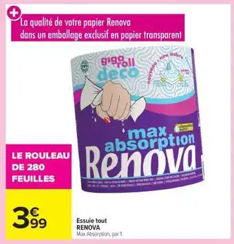Carrefour Market ESSUIE-TOUT “RENOVA” offre