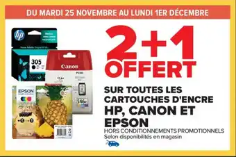 Carrefour HP, CANON et EPSON Sur toutes les cartouches d'encre offre